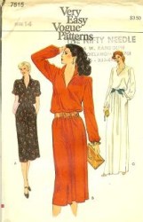 7515 VOGUE SS-LS V NECK DRESS LENGTHS PATTERN 12